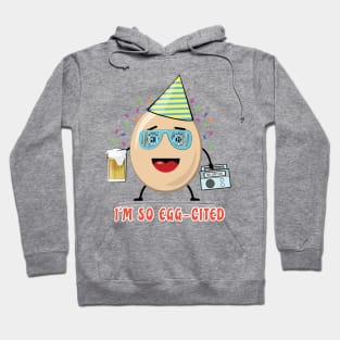 I'm So Egg-cited - Funny Egg Pun Hoodie